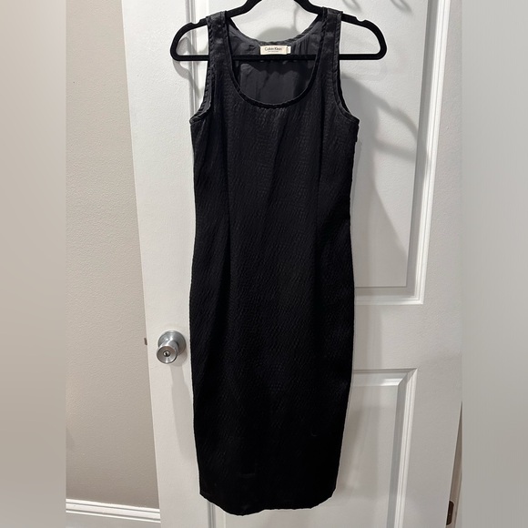 Vintage Calvin Klein Collection- Black Sample Silk Dress - Picture 2 of 7